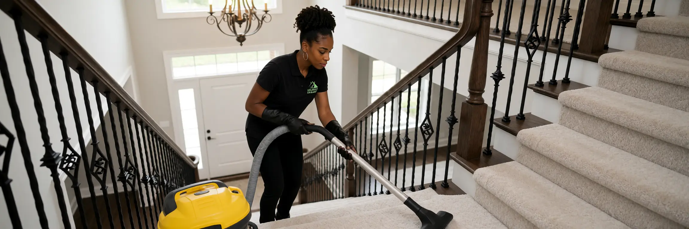 Dorman Cleaners cleaner performing home and domestic cleaning in a London living room