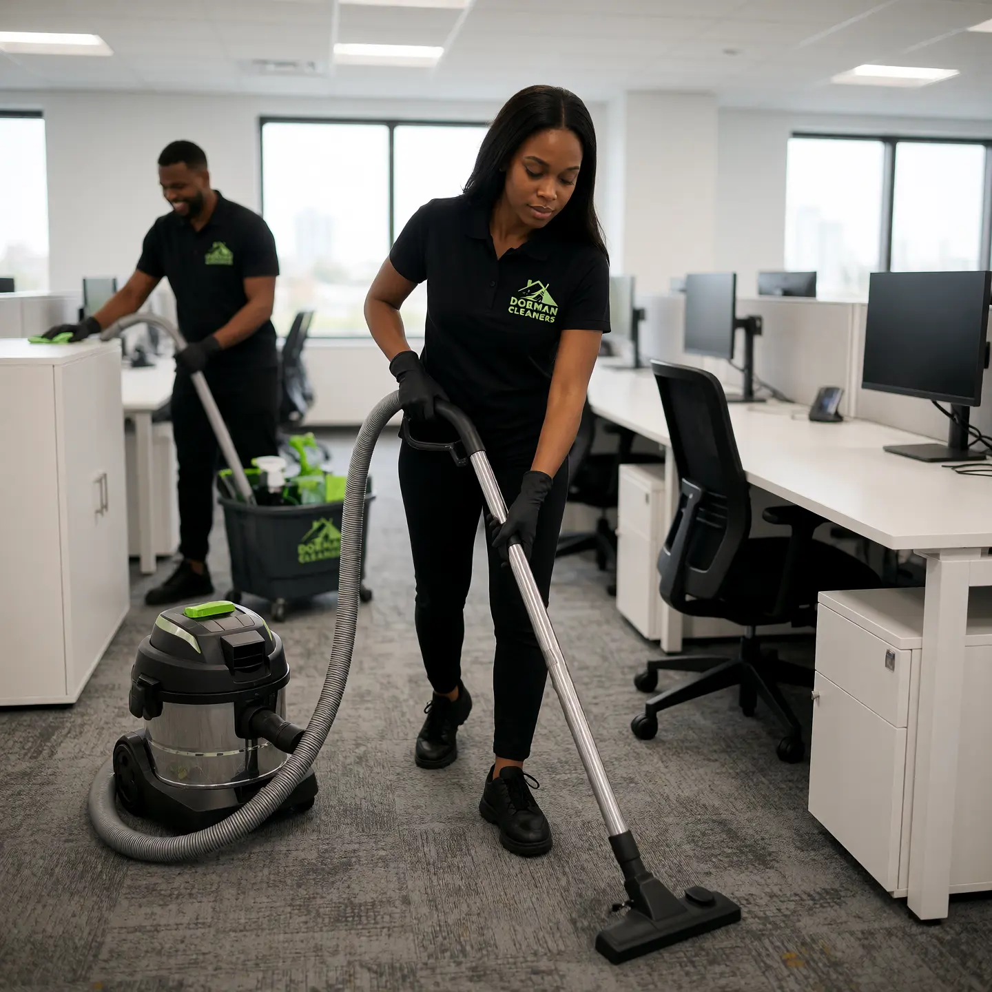 Dorman Cleaners staff member hoovering in a home